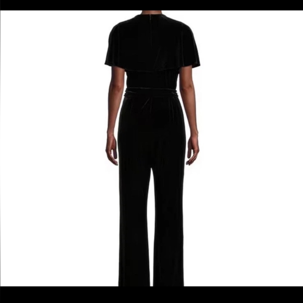 NWT Alex Marie Beth Wrap Jumpsuit Black Velvet size 10 Elegant Classic - Picture 7 of 8